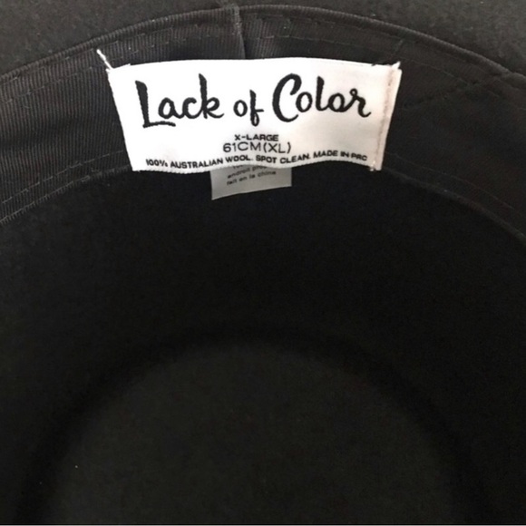Lack of Color FedoraHat in Black Size XL 61cm NWT main image 4